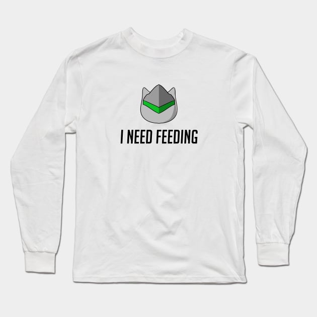 Kittenji "I need feeding" - Katsuwatch Long Sleeve T-Shirt by dillongoo